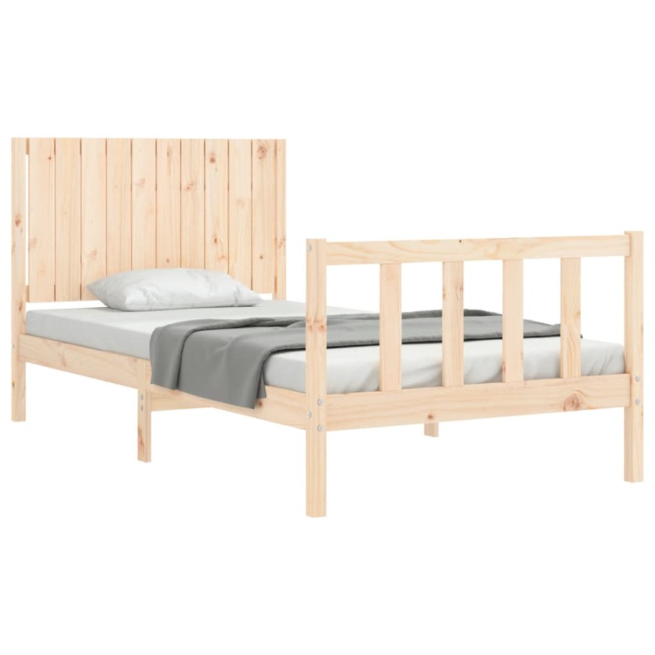 Estructura de cama sin colchón madera maciza de pino 100x200