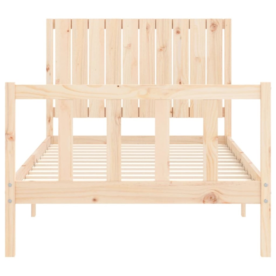 Estructura de cama sin colchón madera maciza de pino 100x200