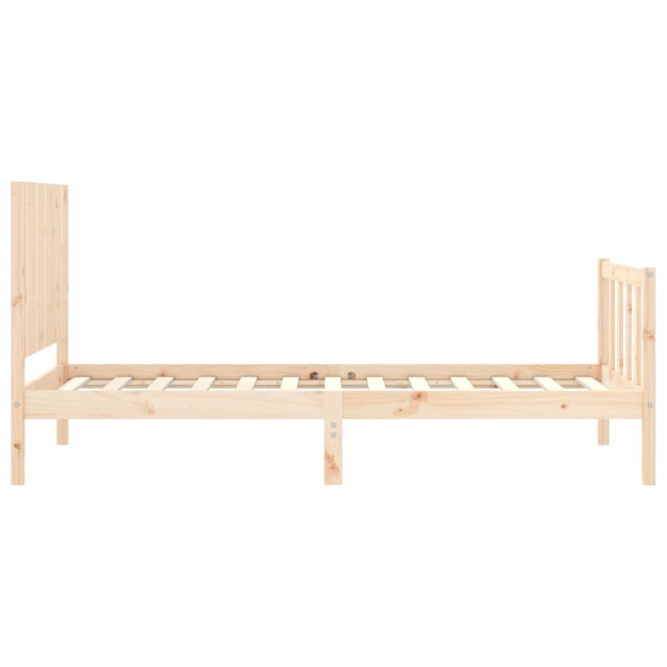 Estructura de cama sin colchón madera maciza de pino 100x200