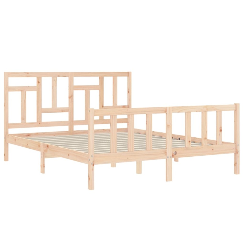 Estructura de cama sin colchón madera maciza de pino 160x200