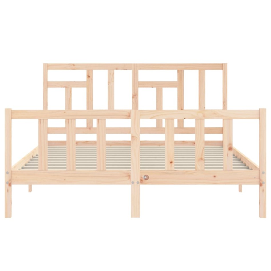 Estructura de cama sin colchón madera maciza de pino 160x200