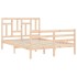 Estructura de cama con cabecero madera maciza 140x190