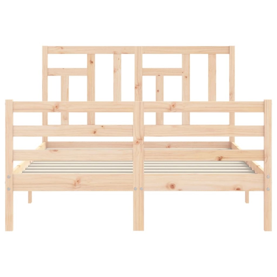 Estructura de cama con cabecero madera maciza 140x190