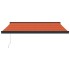 Toldo retráctil aluminio y tela naranja y marrón 3x2,5