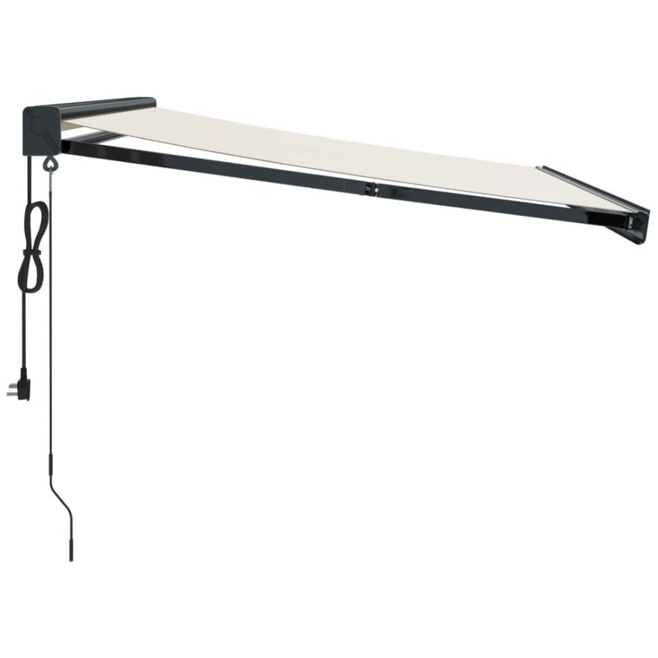 Toldo retráctil aluminio y tela color crema 3x2,5