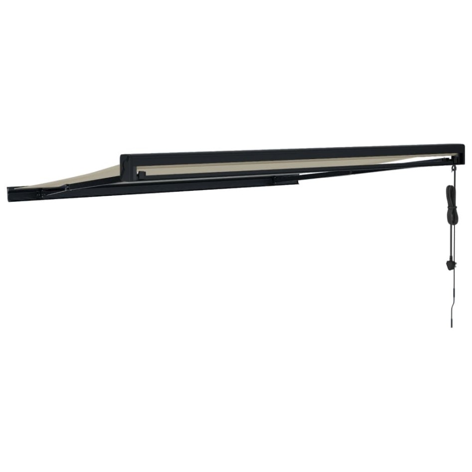 Toldo retráctil aluminio y tela color crema 3x2,5