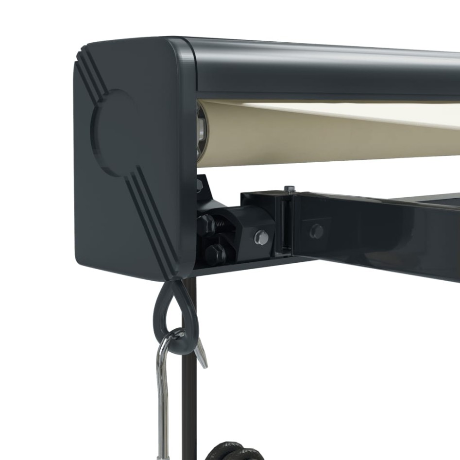 Toldo retráctil aluminio y tela color crema 3x2,5