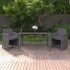 Set comedor para jardín 3 pzas y cojines ratán sintético
