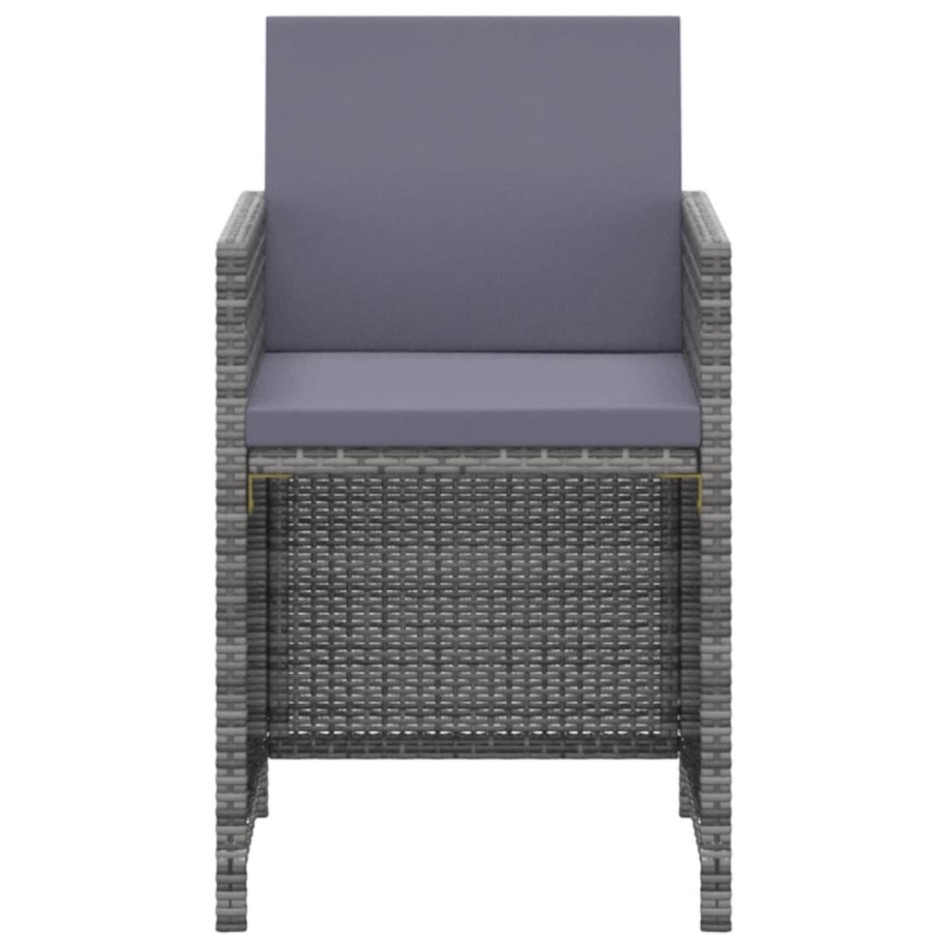 Set comedor para jardín 3 pzas y cojines ratán sintético