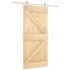 Puerta corredera con herrajes madera maciza de pino 90x210