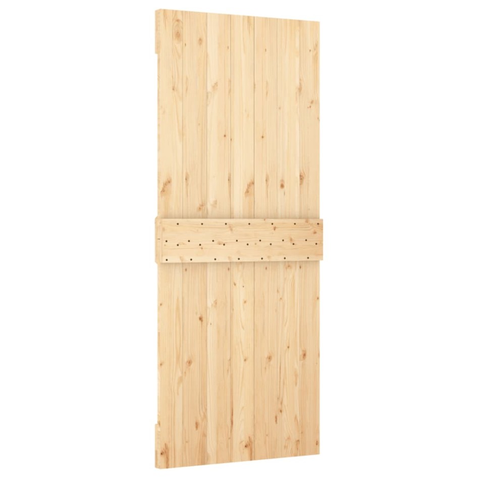 Puerta corredera con herrajes madera maciza de pino 90x210