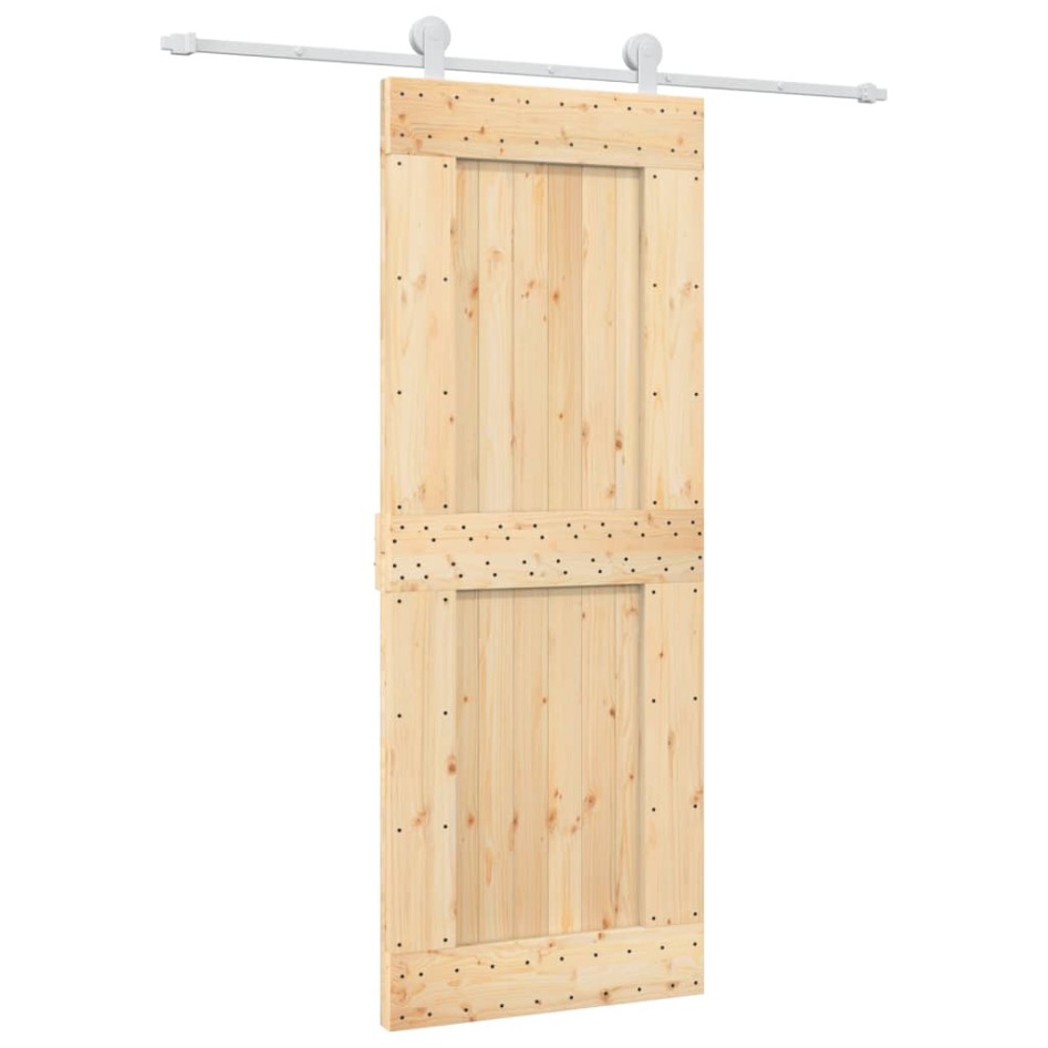 Puerta corredera con herrajes madera maciza de pino 80x210