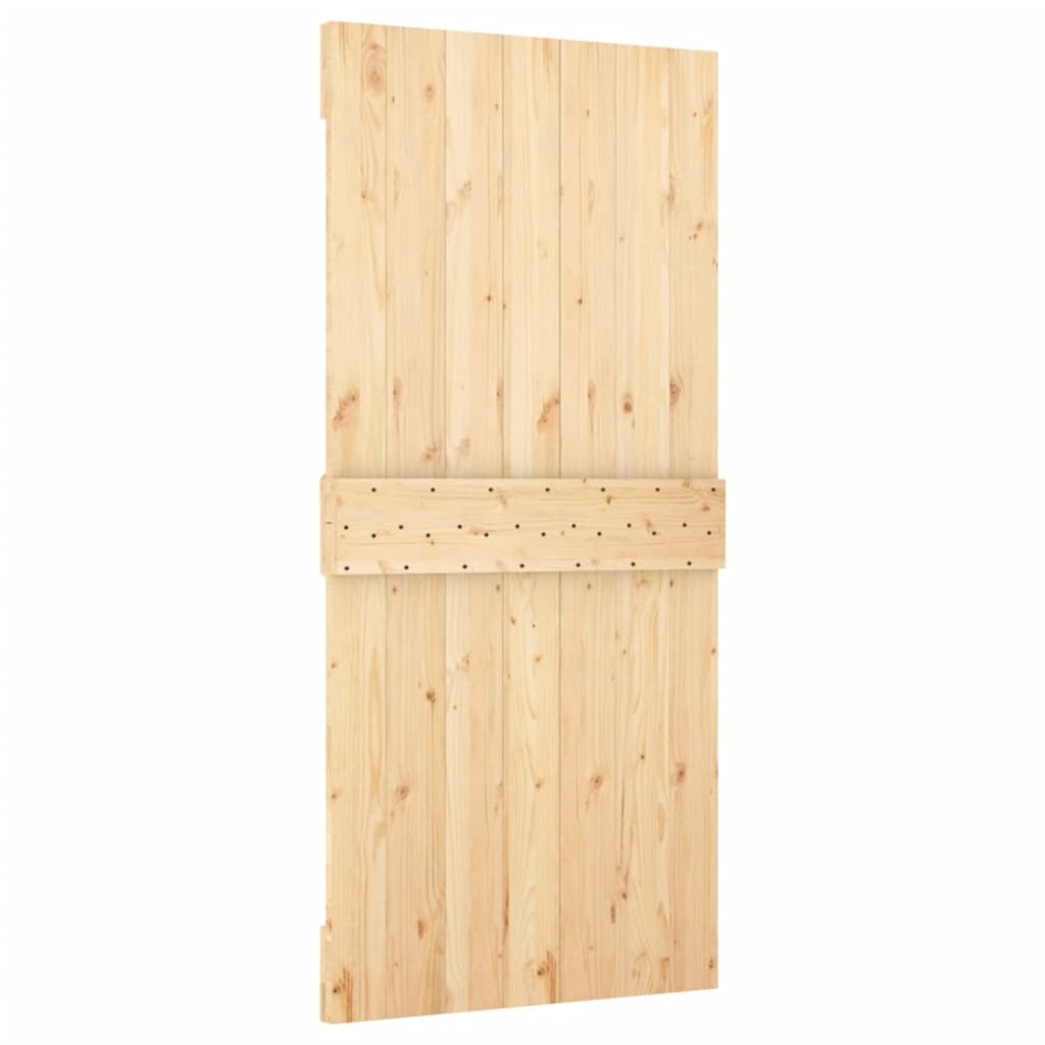 Puerta corredera con herrajes madera maciza de pino 90x210