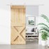 Puerta corredera con herrajes madera maciza de pino 90x210