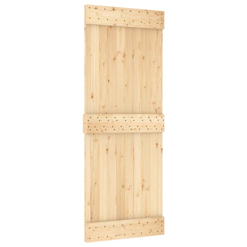 Puerta corredera con herrajes madera maciza de pino 80x210