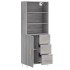 Aparador alto madera contrachapada gris sonoma 69,5x34x180