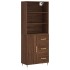 Aparador alto madera contrachapada marrón roble 69,5x34x180