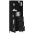 Aparador alto madera contrachapada negro 69,5x34x180