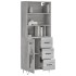 Aparador alto madera contrachapada gris sonoma 69,5x34x180