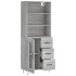 Aparador alto madera contrachapada gris sonoma 69,5x34x180