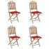 Set de comedor exterior plegable 5 piezas con cojines