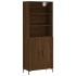 Aparador alto madera contrachapada marrón roble 69,5x34x180