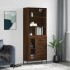 Aparador alto madera contrachapada marrón roble 69,5x34x180