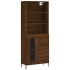 Aparador alto madera contrachapada marrón roble 69,5x34x180