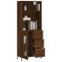 Aparador alto madera contrachapada marrón roble 69,5x34x180