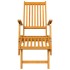 Silla de jardín con reposapiés y mesita madera maciza de