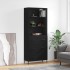 Aparador alto madera contrachapada negro 69,5x34x180