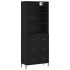 Aparador alto madera contrachapada negro 69,5x34x180