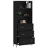 Aparador alto madera contrachapada negro 69,5x34x180