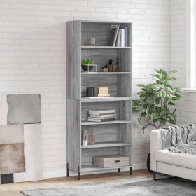 Aparador alto madera de ingeniería gris Sonoma 69,5x32,5x180