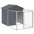 Caseta perros con tejado acero galvanizado gris 117x1221x123