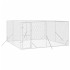 Perrera de exterior acero galvanizado plateado 4x4x2