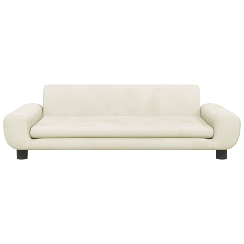 Sofá para niños de terciopelo crema 100x54x33