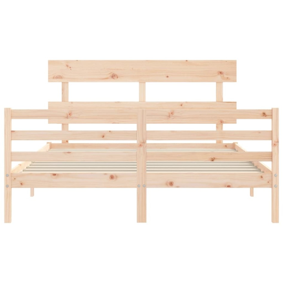 Estructura de cama de matrimonio con cabecero madera