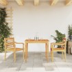 Juego de comedor para jardín 3 pzas madera maciza de teca