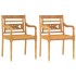 Juego de comedor para jardín 3 pzas madera maciza de