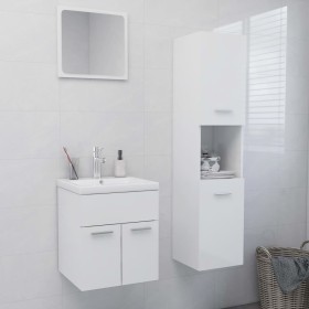 Conjunto de muebles de baño madera de ingeniería blanco