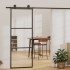 Puerta corredera con herrajes ESG vidrio y aluminio 76x205