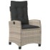 Sillones reclinables de jardín con cojines gris 2 uds ratán