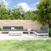 Juego de muebles de jardín 6 piezas madera maciza pino blanco
