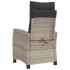 Sillones reclinables de jardín con cojines gris 2 uds ratán