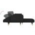 Sofá cama en forma de L terciopelo negro 275x140x70