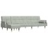 Sofá cama en forma de L terciopelo gris claro 271x140x70