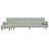 Sofá cama en forma de L terciopelo gris claro 271x140x70
