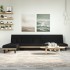 Sofá cama en forma de L tela negro 255x140x70
