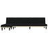 Sofá cama en forma de L tela negro 255x140x70